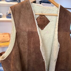 Vintage Suede Vest w/ Wool Lining